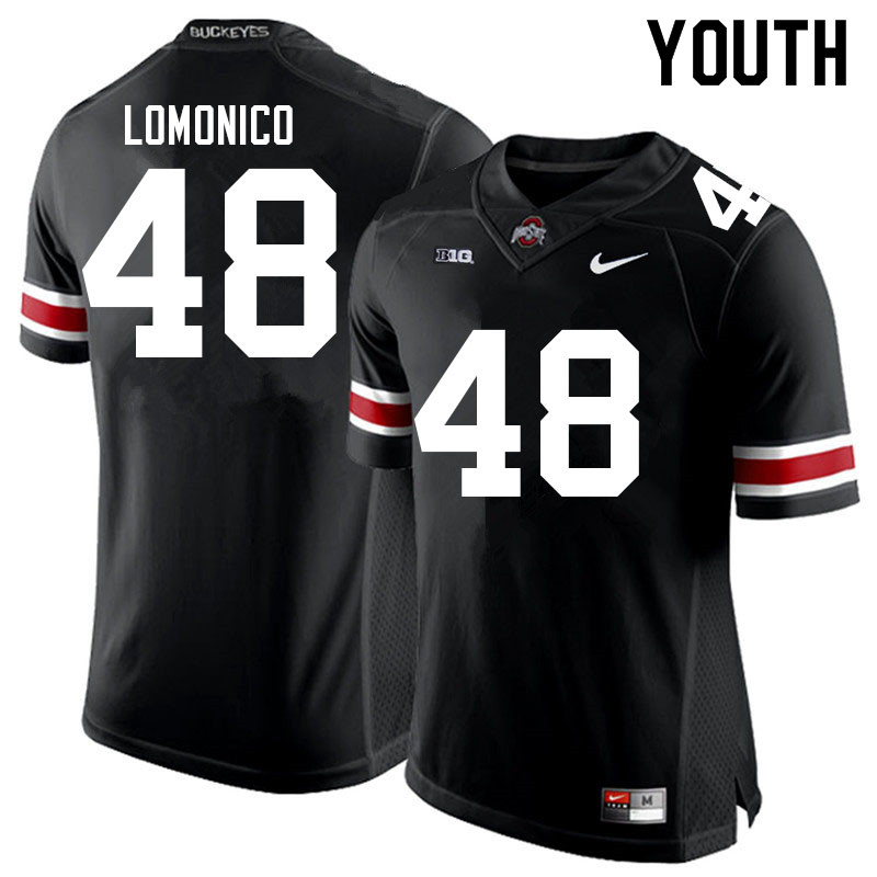 Ohio State Buckeyes Max Lomonico Youth #48 Black Authentic Stitched College Football Jersey